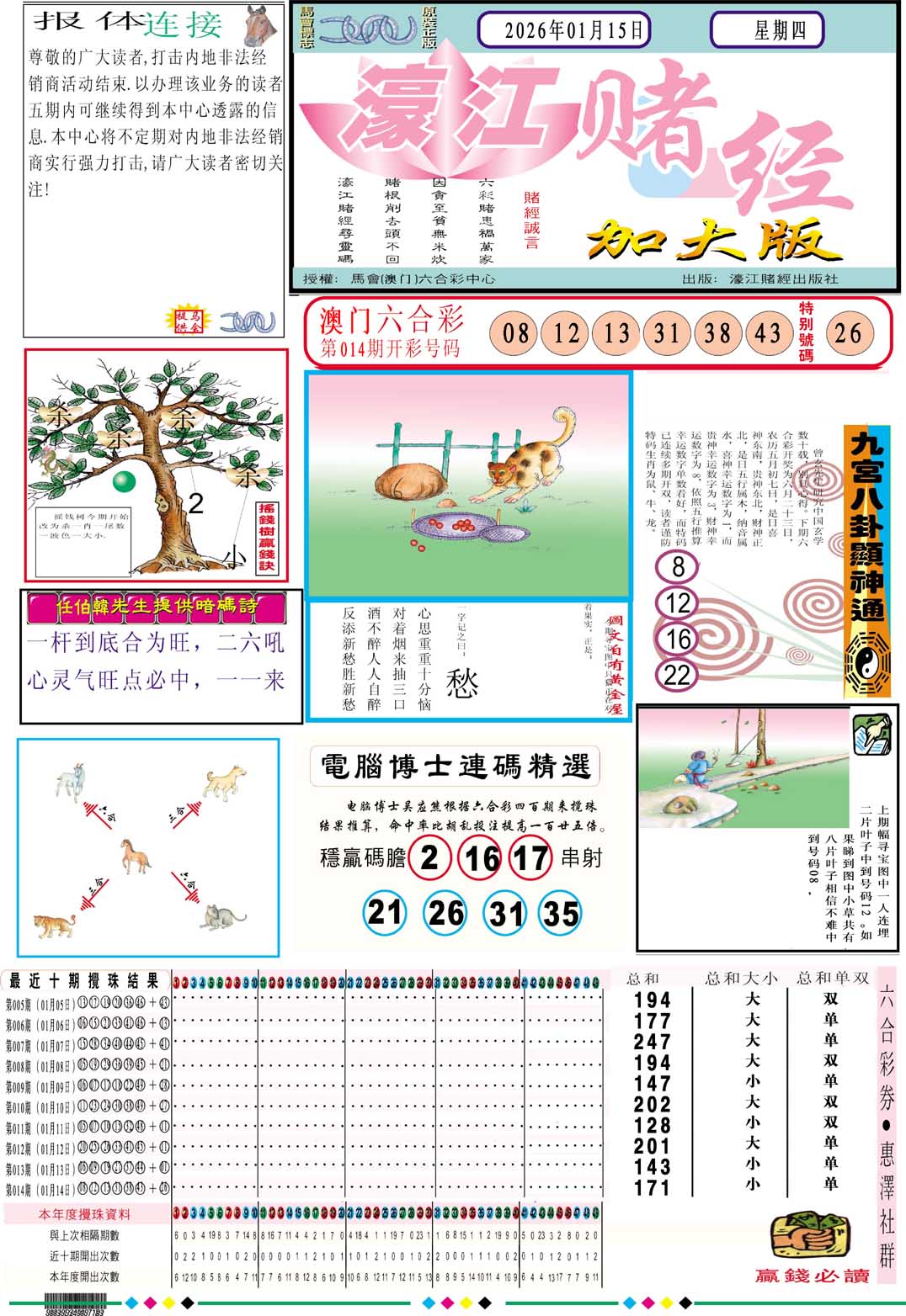 015期濠江赌经A加大版[图]