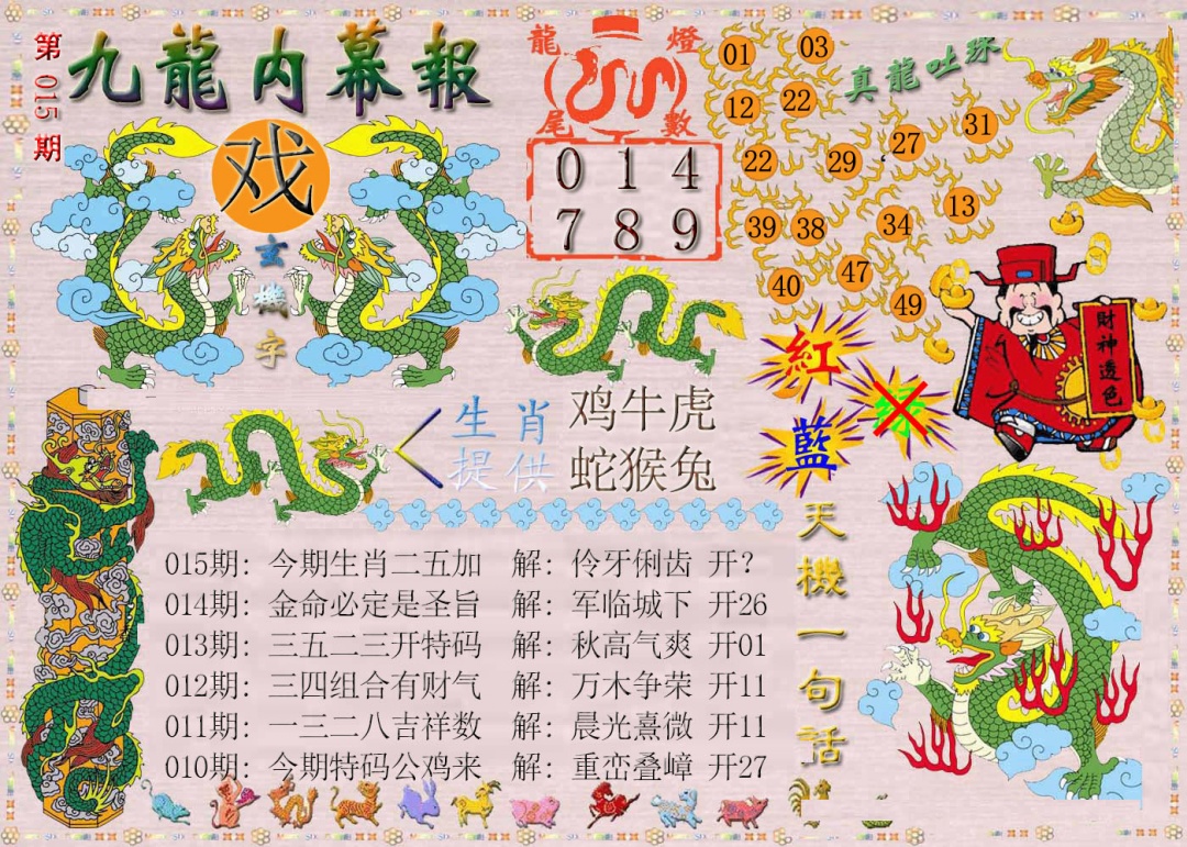 015期九龙内幕报[图]