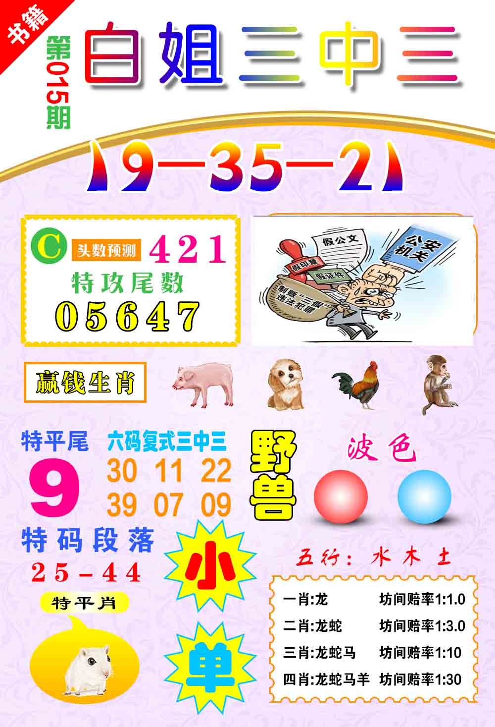 015期澳门白姐锦囊[图]