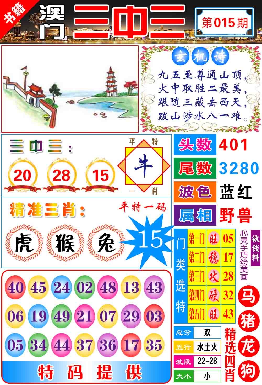 015期澳门宝典三中三[图]