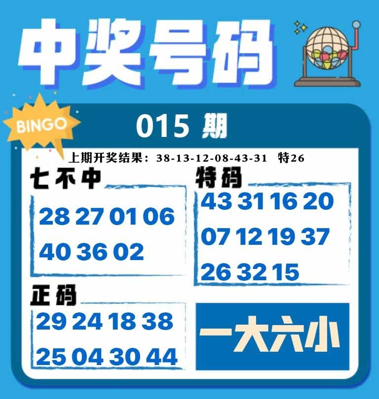 015期中奖号码[图]